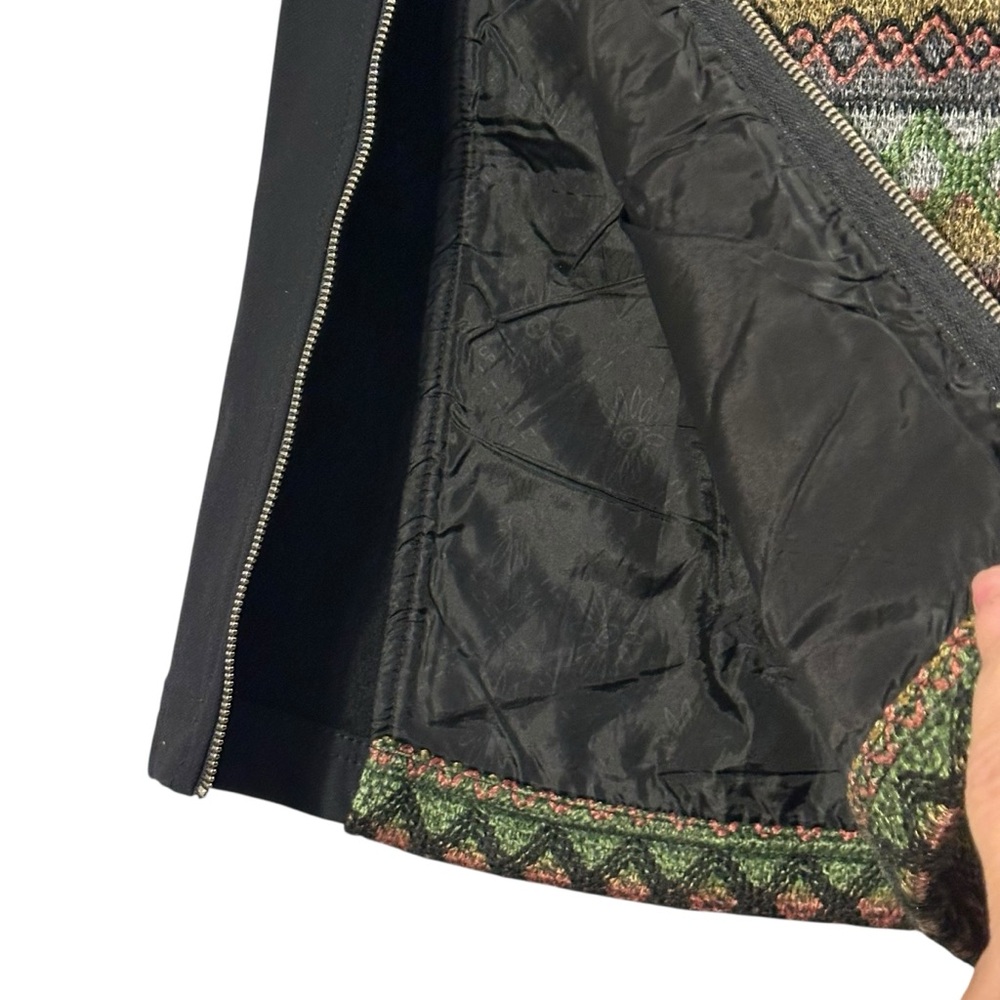 Skhoop Patsy Short Skirt Black Brown Green Woven Knit Sweden Scandinavian Size M - Picture 5 of 12